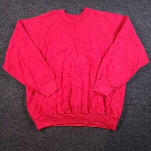 Vintage Fruit Of The Loom Sweatshirt Womens‎ Large Red Blank Made In USA